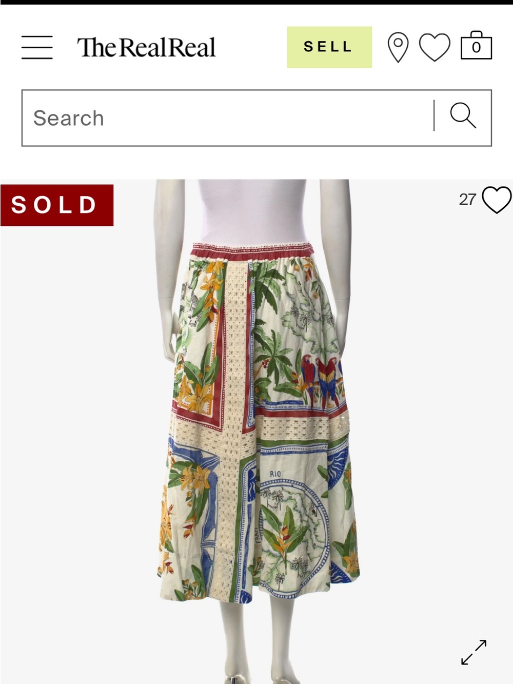 FARM RIO Printed Patchwork Midi Skirt in Multi